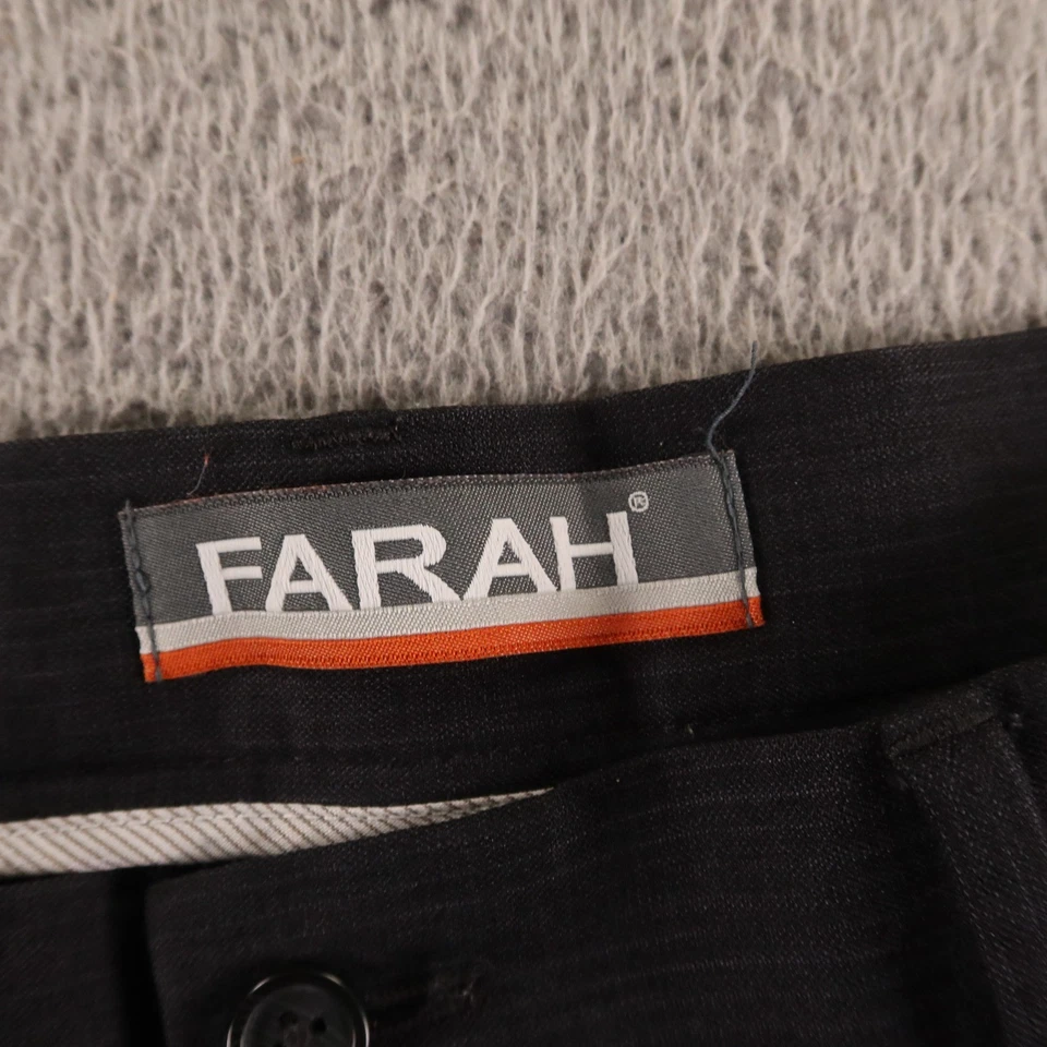 Pantalones Farah Para Hombre 34x31 Negro Rayas Poliéster Carrera Negocios Informales Foto 3 de 4