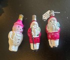 Rare Antique 2 Santa & Snowman Christmas Light Bulb Ornament 1920 Holiday — photo 2