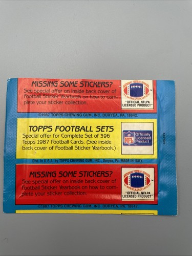 1987 Topps Football Sticker Pack 10 Pack Lot - Picture 3 of 4