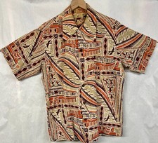 Vintage 1950s Surfrider Sportswear Tapa Aloha Hawaiian Shirt Medium