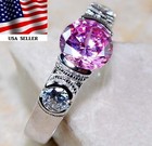 2CT Heat Treated Pink Topaz 925 Sterling Silver Ring Sz 8 U4-7 — photo 2