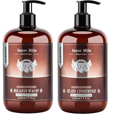 ISNER MILE Beard Wash & Conditioner Set for Men - 17 oz 