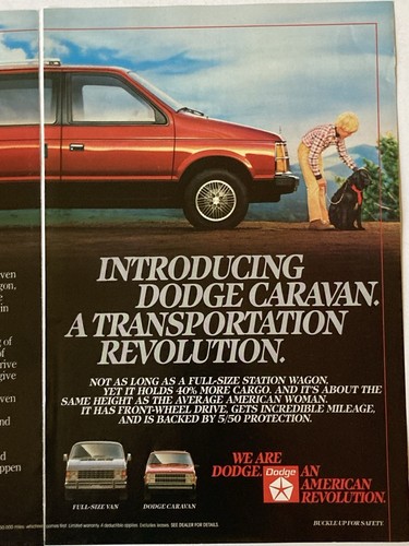 1984 Dodge Caravan Two Page Print Ad Revolution - Picture 4 of 4