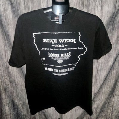 Harley Davidson Loess Hills Iowa Bike Week 2012 Sturgis Party T-Shirt L