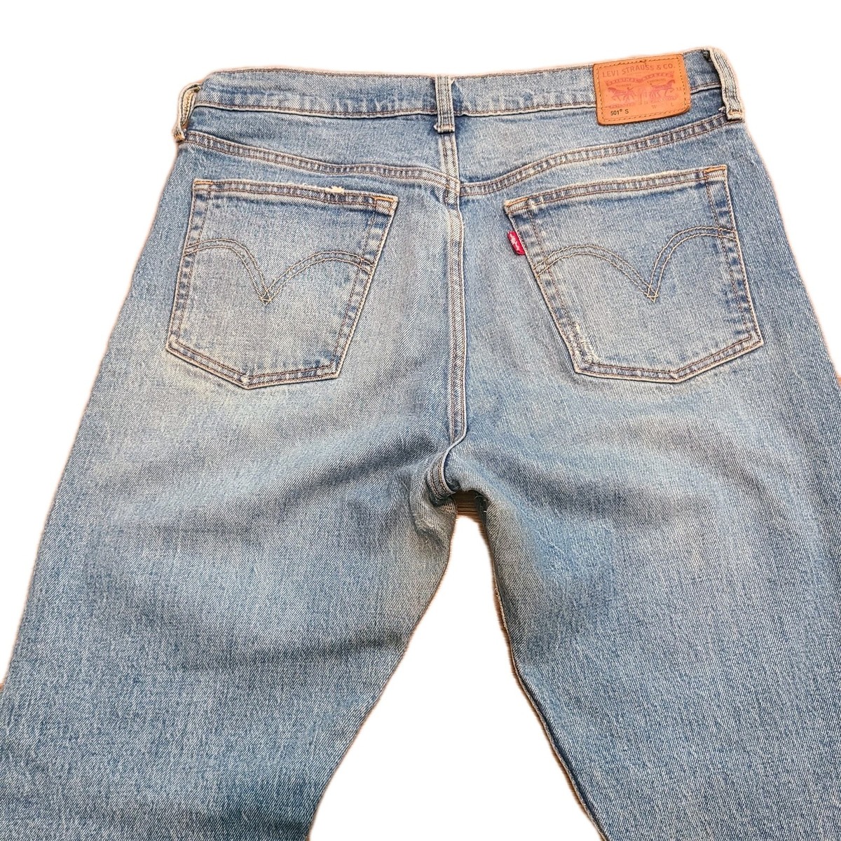 Levis 501 Student Jeans Mens 32x30 Denim Button Fly Faded