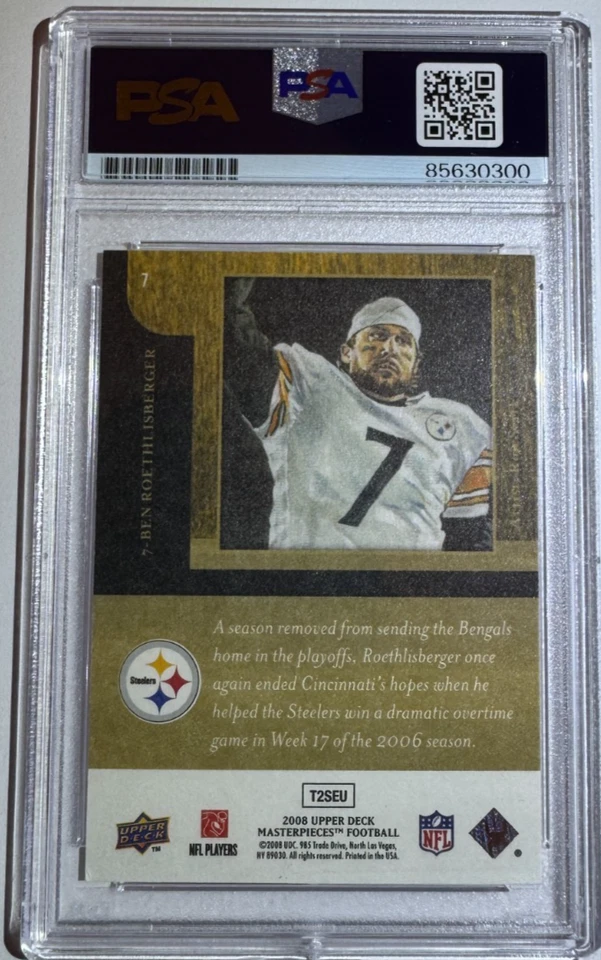 BEN ROETHLISBERGER SIGNED 2008 UPPER DECK UD MASTERPIECES CARD PSA/DNA AUTOGRAPH - Image 2 of 2