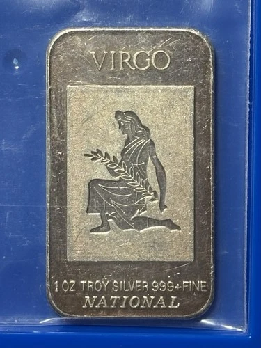 Virgo Zodiac One Troy Ounce Silver Art Bar.999 Fine