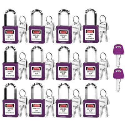 Lockout Tagout Locks with 2 Master Keys｜12-Pack Purple OSHA Loto Lock