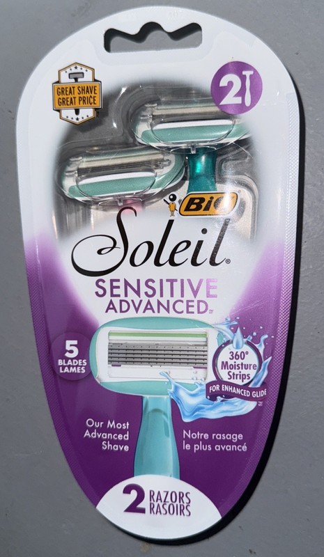 BIC Soleil Sensitive Advanced, Disposable Women's Shaving Razors, 2 Razors