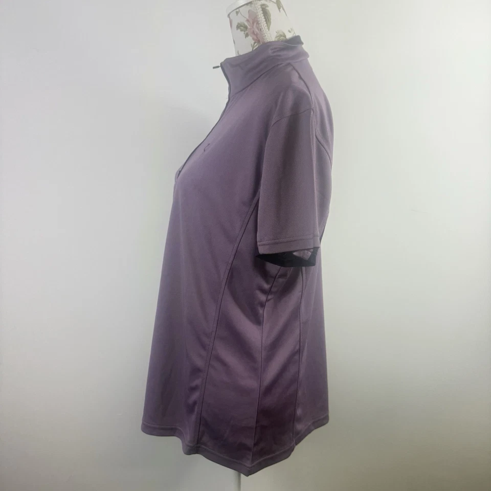Horze women's short sleeved purple top mesh insert sleeve 1/4 zip front Size 18 - image 4 of 4