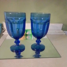 Vintage Libbey Gibraltar Colbalt Blue Iced Tea Goblets Set Of 2