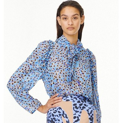 MUNTHE Jadyn Animal Print Tie Neck Top 6