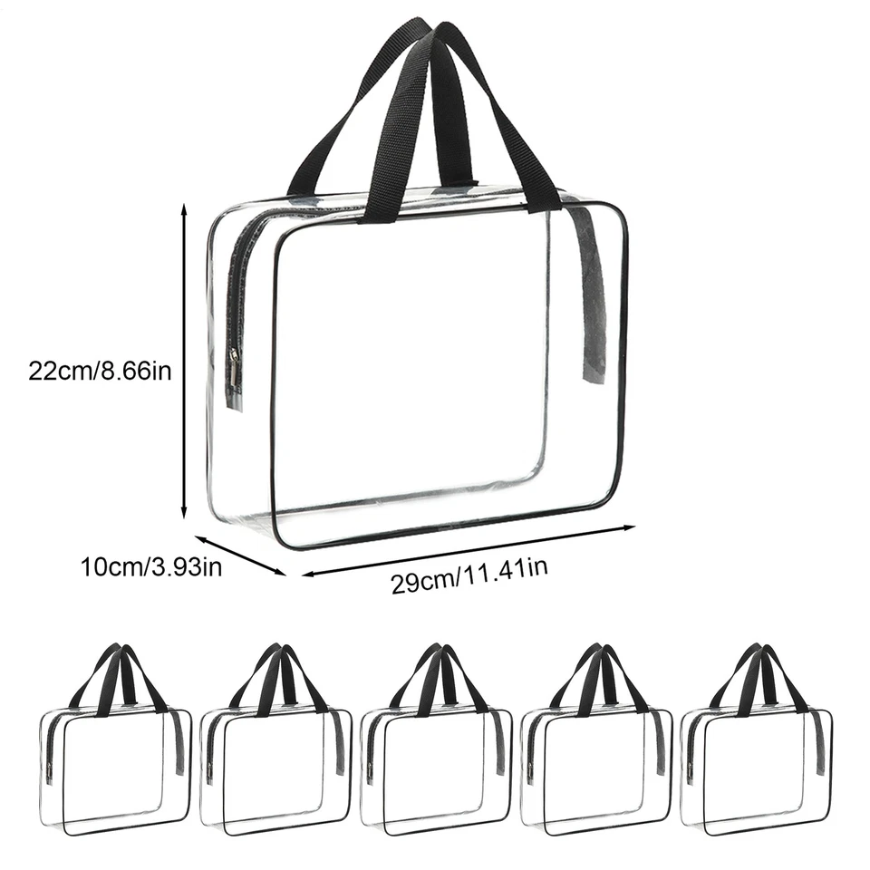 Paquete de 6 bolsas de almacenamiento de PVC arte juguete ropa de cama edredón transparente con cremallera 11*4*8 pulgadas Foto 2 de 4