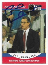 PAUL HOLMGREN Autographed Signed 1990-91 Pro Set card #673 Philadelphia Flyers