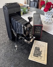 Vintage Kodak No. 1A Pocket Kodak Folding Camera M.A. Lens 1926 Box Manual