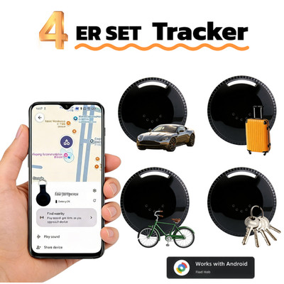 4x Smart Tracker für Android Bluetooth Key Finder & für Schlüssel, Koffer Gepäck