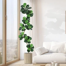 Fiddle Leaf Fig Artificial Tree with White Planter,7Ft Faux Plants Indoor with M