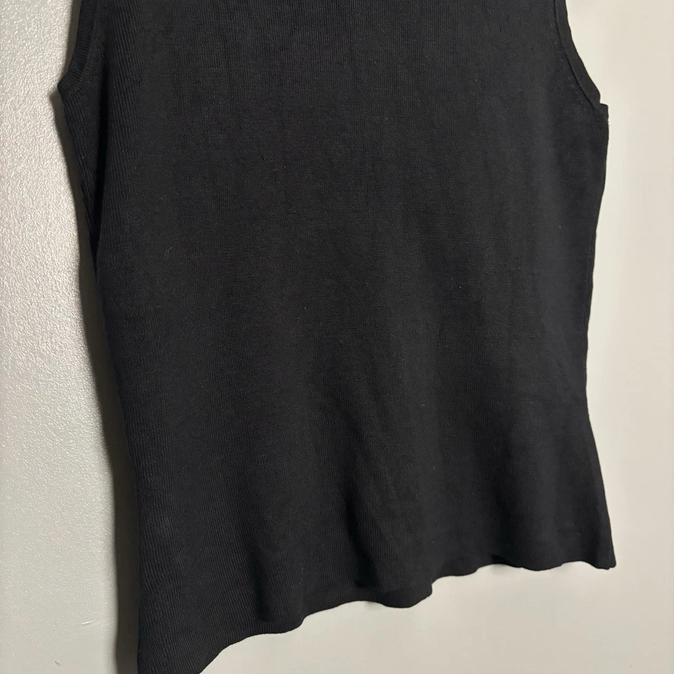 Camiseta sin mangas Joseph A vintage años 90 mezcla de seda para mujer cuello alto negra S Foto 3 de 4