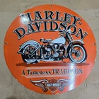 HARLEY TIMELESS TRADITION PORCELAIN ENAMEL SIGN 29 X 29 INCHES