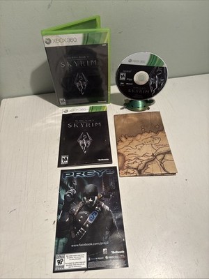 The Elder Scrolls V: Skyrim  (Xbox 360) *FIRST PRINT CANVAS MAP! Excellent!