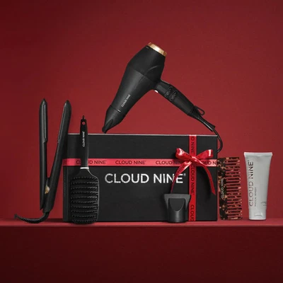 CLOUD NINE Touch Gold Hair Straightener Christmas Bundle Kit | Hair Dryer + Comb