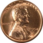 1954 S   Lincoln Wheat Cent - BU