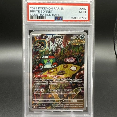 2023 Pokémon Brute Bonnet Sv04: Paradox Rift Holo PSA 9 Mint 207/182