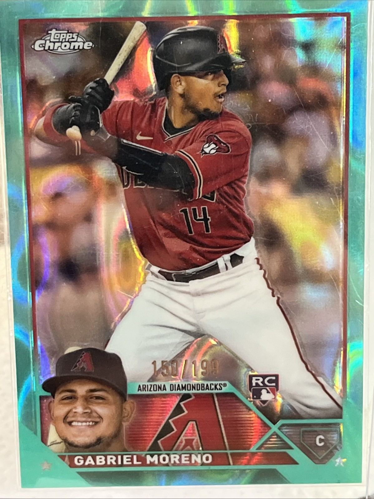 2023 Topps Chrome - Gabriel Moreno #189 Aqua Lava Refractor /199 (RC)