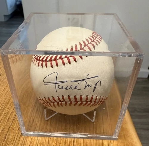 Willie Mays Autographed National League Baseball with Display Case