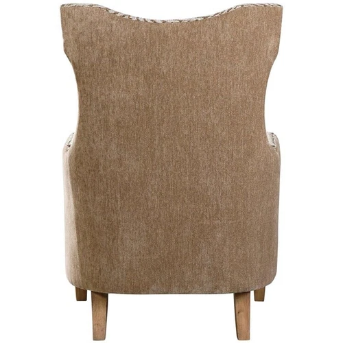Uttermost Kiango Wood Fabric and Metal Animal Pattern Armchair in Brown/White - Picture 5 of 7