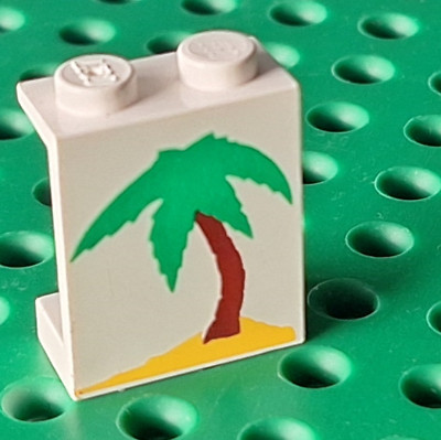 Lego Panel 1x2x2 Stein 4864apx6 weiß bedruckt Insel Zubehör 6419 6405