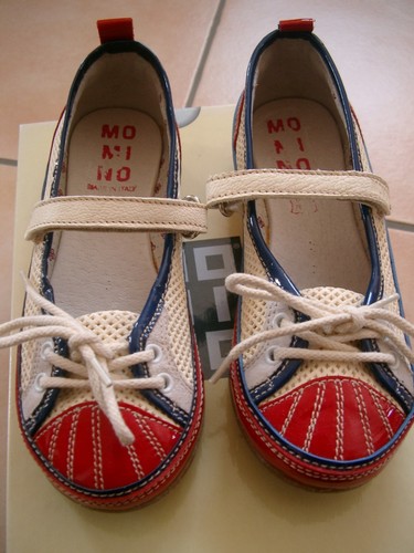 (S55) MOMINO Girls Schuhe Leder Ballerinas Materialmix mit Klettverschluß gr.35 - Picture 4 of 4