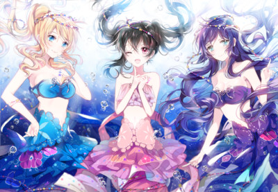 Anime Girls Water Underwater Love Live Smiling  Gaming Mat Desk 6123