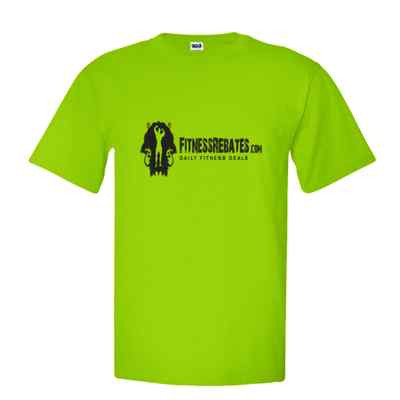 Large Key Lime Green Fitness Rebates T-Shirt - L - Bodybuilding Training Gym