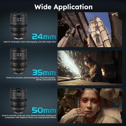 Sirui VP-1 Vision Prime 24/35/50 mm T1.4 obiettivo cinematografico full frame per attacco E,RF,Z, L - Foto 12 di 45