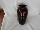 Vintage Anchor Hocking Royal Ruby Red Glass Vase 9" Tall Flared Ruffled Rim~~!!