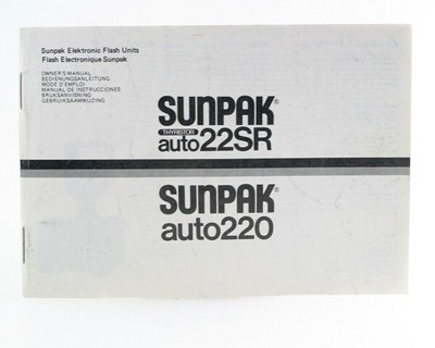 Bedienungsanleitung Sunpak auto 22SR 22 SR thyristor Instructions