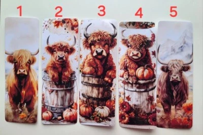 GLITZ AND GLAM BY TAM Highland Cow Bookmarks | Animal Bookmark | Cow Print Gift | Moo Cow Gift