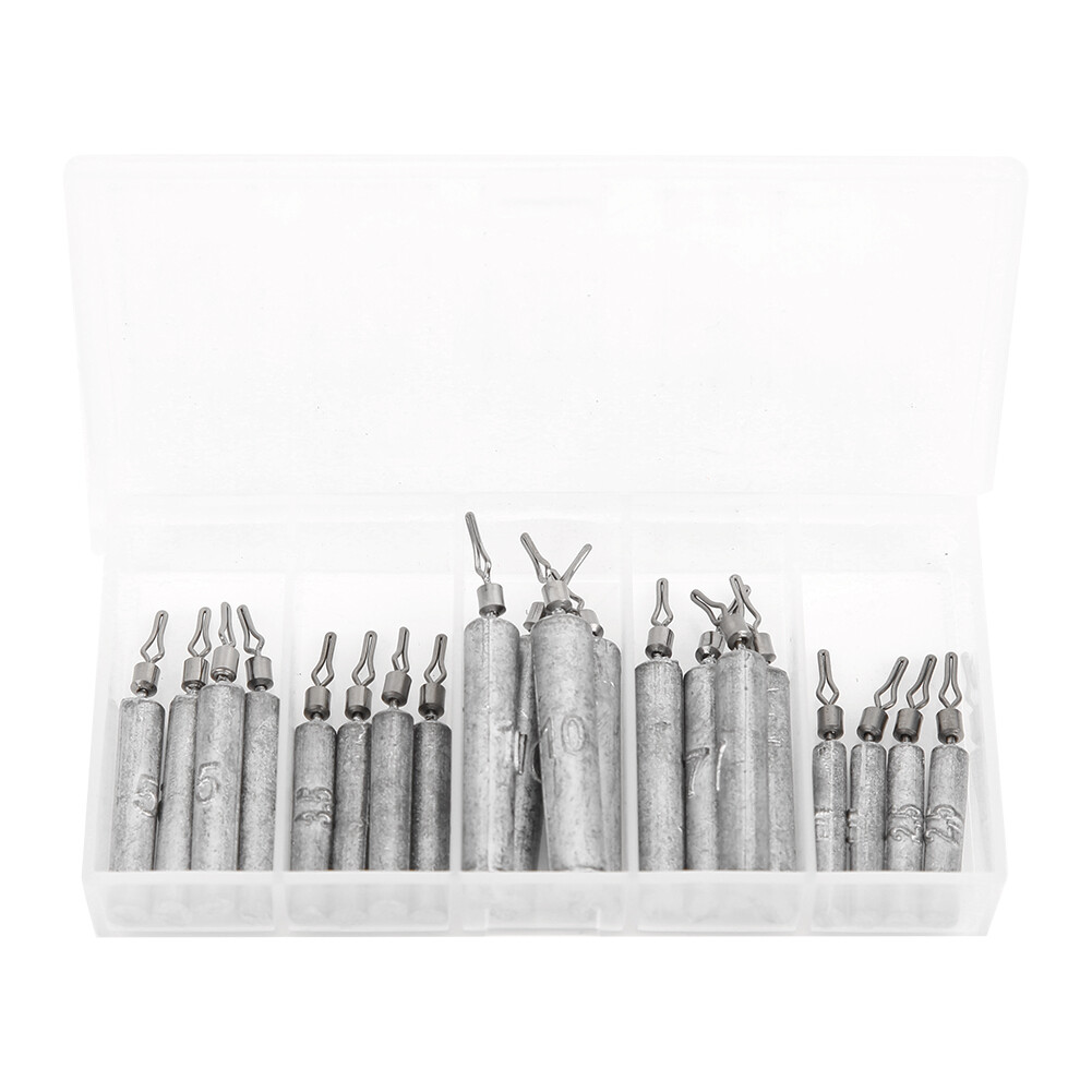 20 Pieces Fishing Sinker Metal Fishing Lure Weights With Storage