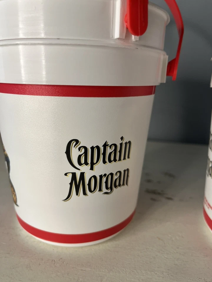 Mini cubos de plástico Captain Morgan de 5 pulgadas con asas juego de 4 piscina de playa para fiesta Foto 3 de 4