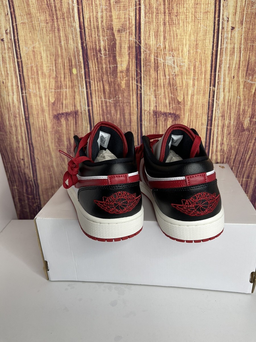 Size 10.5 W Nike Air Jordan 1 Low White Red Black DC0774-160 Size 10.5 W Nike Air Jordan 1 Low White Red Black DC0774-160
