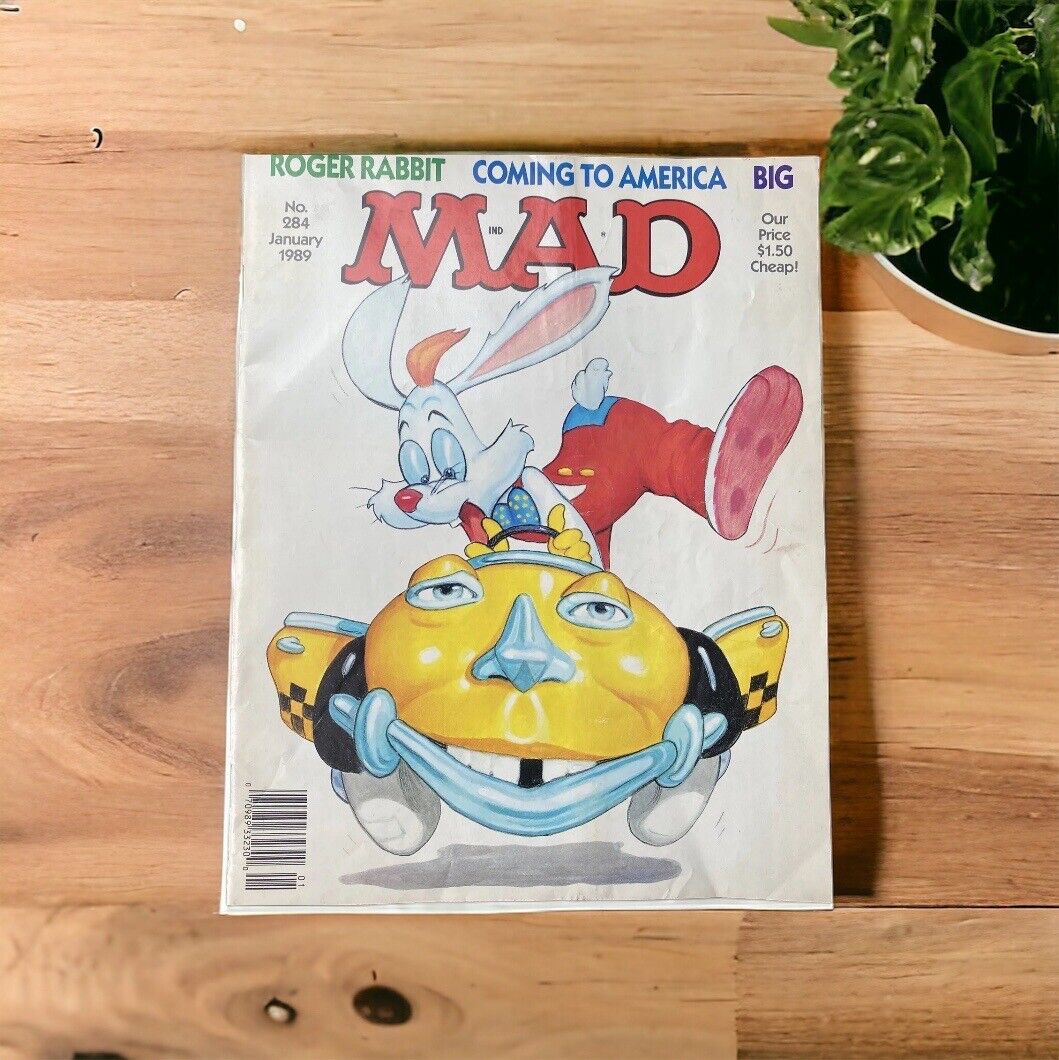 VINTAGE # 284 JANUARY 1989 MAD MAGAZINE ROGER RABBIT PARODY VINTAGE # 284 JANUARY 1989 MAD MAGAZINE ROGER RABBIT PARODY