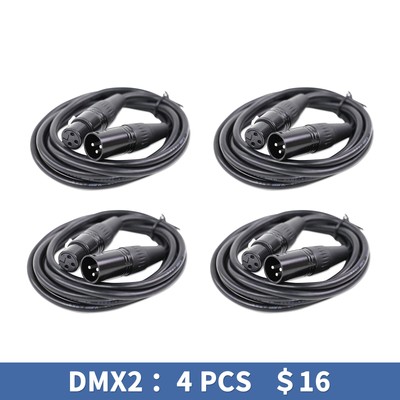 V-Show 4*DMX2 Cable Gold-Plated 3 Pin Signal XLR Male to Female Wire Stage Light