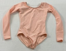 girl's Capezio light pink long sleeved leotard size medium dance tumbling exerci