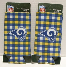 Logo Brands NFL Los Angeles Rams Slim Can Beverage Sleeve Cover 2pk