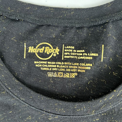 Hard Rock Cafe Dubai T Shirt Womens Size L Black Gold Short Sleeve Tee Casual - Picture 4 of 12