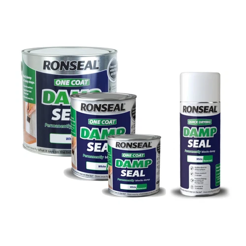 Ronseal  One Coat Damp Seal WHITE MATT  250ml  400ml aerosol  750ml  2.5L
