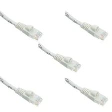 Pack of 5 Cables Snagless 6 inch Cat5e White Network Ethernet Patch Cable