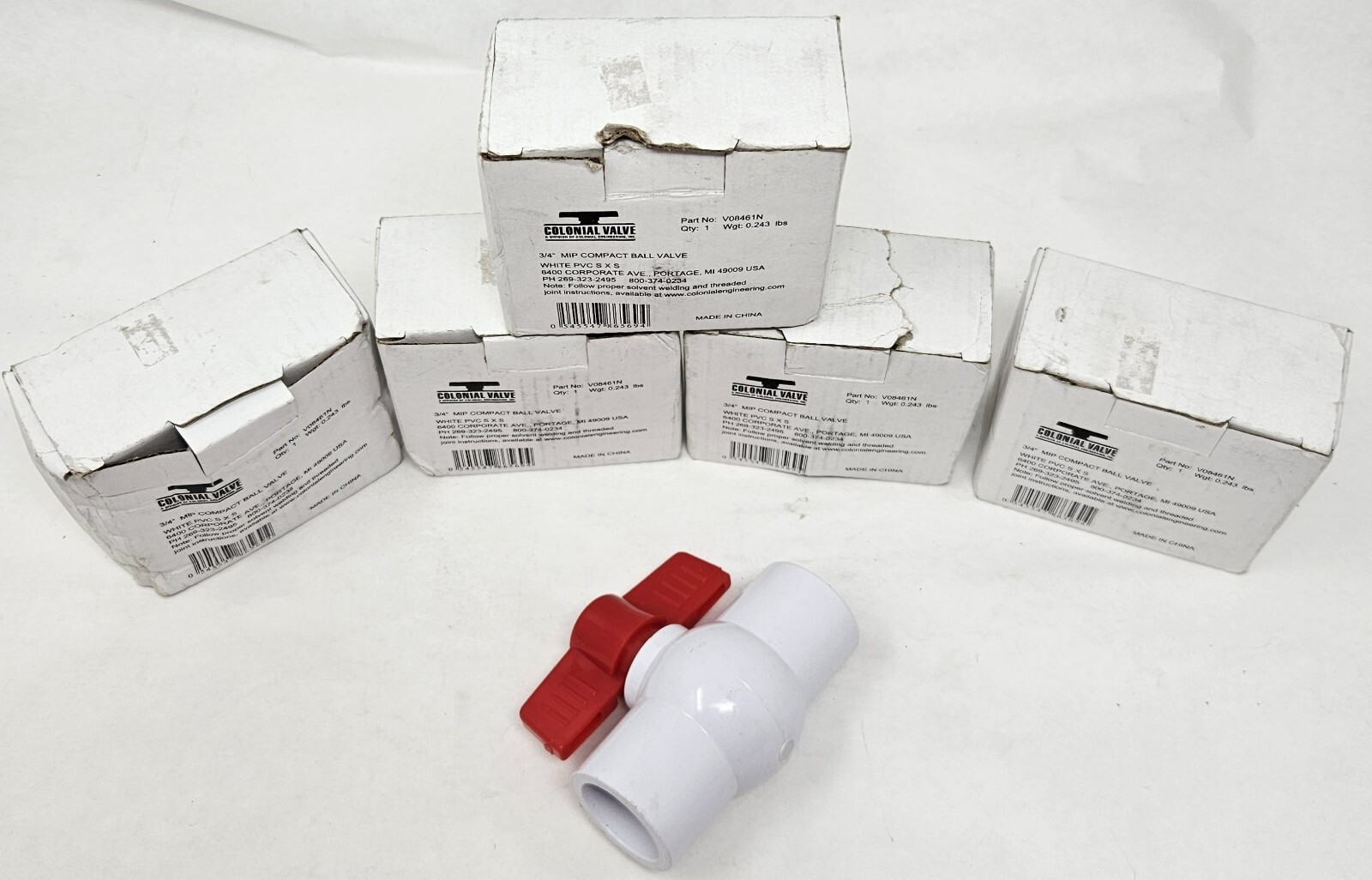 Colonial Valve V08461N 3/4" MIP Compact Ball Valve Qty 5