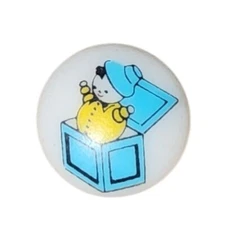 Vintage Plastic Dome Shaped Button Jack in the Box Round 1/2 Inch Baby Kids...